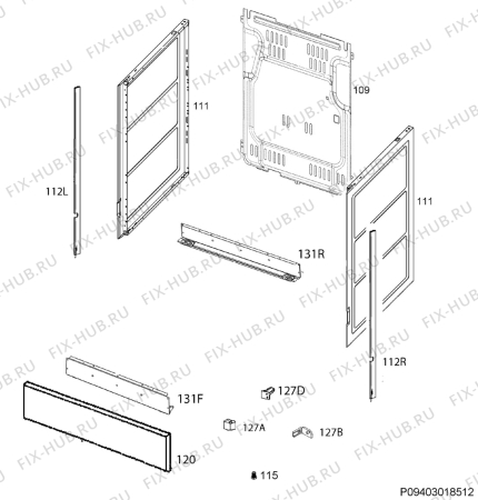 Взрыв-схема плиты (духовки) Zanussi ZCV9553H1X - Схема узла Housing 001